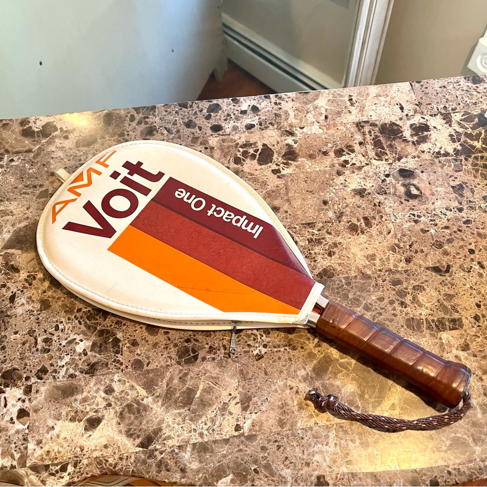 Vintage AMF Voit One Racquetball Racquet & Cover W/Wrist Wrap